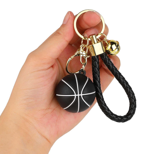 KALIONE Basketball Keychain for Boys Girls Sports Fan Basketball Key Rings, Novelty Sports Ball Key Chains Basketball Key Chain with Gold Small Bell Keychains Gift Keychain