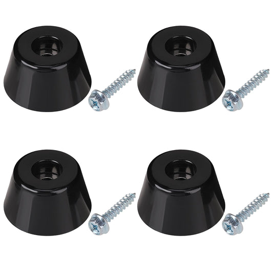 4 pcs Door Protector Pad, Door Stoppers for Wall with Screws Wall Mounted Door Stops Door Stoppers Round Door Stops Furniture Wall Protector Pads for Homes Offices Schools (Black, 4.5 X 4.5 X 2.5cm)