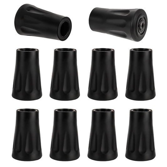 10PCS Trekking Pole Tips Protectors, Rubber Tips for Walking Sticks, Trekking Pole Tips Replacement for Most Trekking Poles, Walking Sticks, Shock Absorption and Anti-Slip (12mm Hole Diameter)