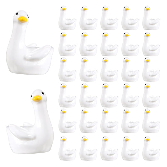 Exircy 50pcs Mini Tiny Gooses Resin Animal Figurines Goose DIY Crafts Small Desk Lawn Yard Garden Garden Goose Decor Plastic Mini Animals Micro Landscape Ornament Cake Miniature Geese Statues to Hide