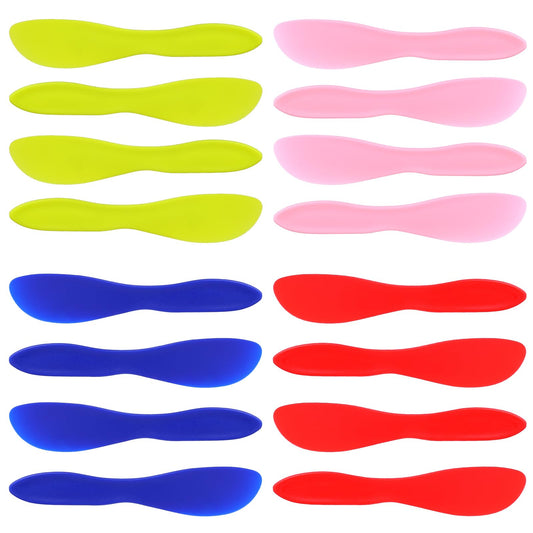 KALIONE 16 Pcs Versatile Butter Knife 7 x 1.4 InchPlastic Butter Spreader Multi-Purpose Butter Knife Kitchen Frosting Knives for Butter Cream Cheese Icing Jam(4 colors)