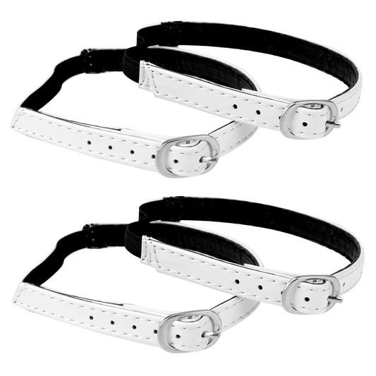 KALIONE 2 Pairs Shoe Straps, Detachable Ankle Straps, Anti-Loose Shoe Strap, Ankle Straps Replacement for Heels, Adjustable PU Leather Shoes Belt Band for Women Girls Holding Loose High Heels, White
