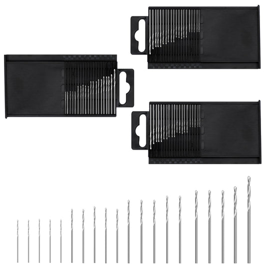 KALIONE 60 Pieces 0.3-1.6 Mm Hss Micro Twist Drill Bit, Mini Drill Bits, Micro Diamond Drill Bits, Fully Ground High-Speed Steel Micro Drill Bit Set for Plastic Wood Soft Metal, Silver
