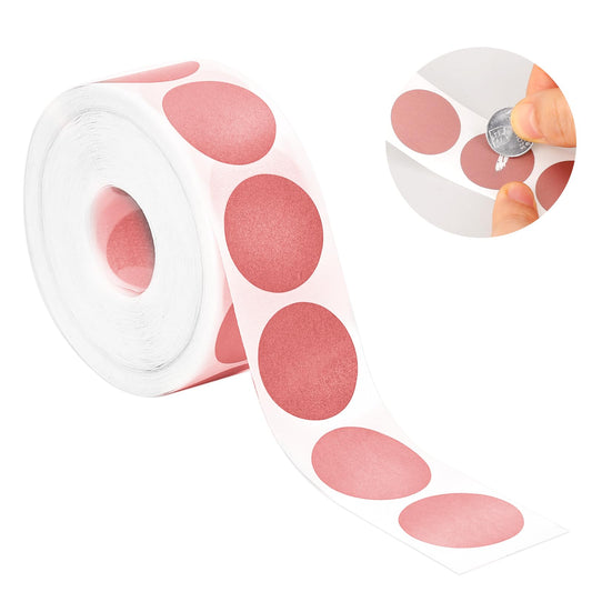 1000 Pcs Scratch Off Stickers, Scratch Card Stickers, 1 inch Round Custom Stickers Scratch Stickers, Scratch Off Stickers for DIY, Scratcher Stickers for Scratch Tickets(Pink)