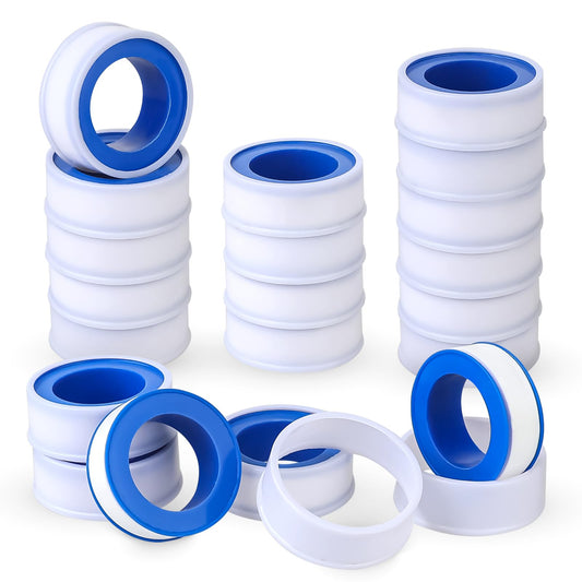 20 Pieces Duct Tape PTFE Tape Plumbing Waterproof Seal Tape Industrial Thread Seal Tape for Plumber, Air Head, Thread Pipe 1/2 Inch(W) x 394 Inch/ 12mm x 10m Each Roll