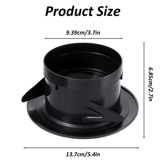 4 Inch/10cm Soffit Vent with Built-in Mesh Screen, Black Round Soffit Exhaust Vent Cover ABS Louver Grille Flat Ducting Air Outlet Vents Cover for Kitchen, Bathroom, Garage, Office and Warehouse