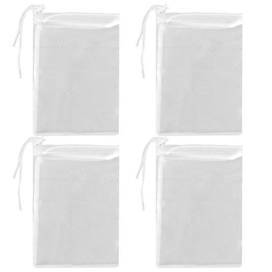 KALIONE 4 Packs Aquarium Filter Bags Media Mesh Filter Bags Extra Fine 180 Filter Bags with Drawstring, Tanks Filter Media Bags Aquarium Filter Bags Fish Tank Media Mesh Filter Bags(8.7"*5.9")