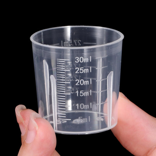20 PCS 30ml (1oz) Plastic Liquid Measuring Cups, Mini Clear Graduated Medicine Measuring Cups for Kitchen Lab Measure Tool Beakers Baking Cooking Home Crafts, Accurate Stackable