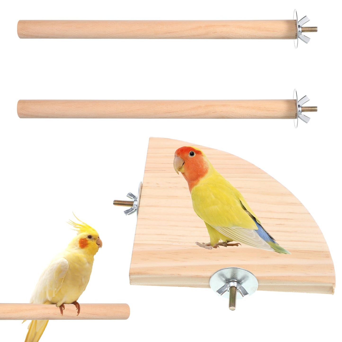 QfwdfcTrenz 3PCS Bird Perches for Cage Bird Platform Parrot Perchs Stand