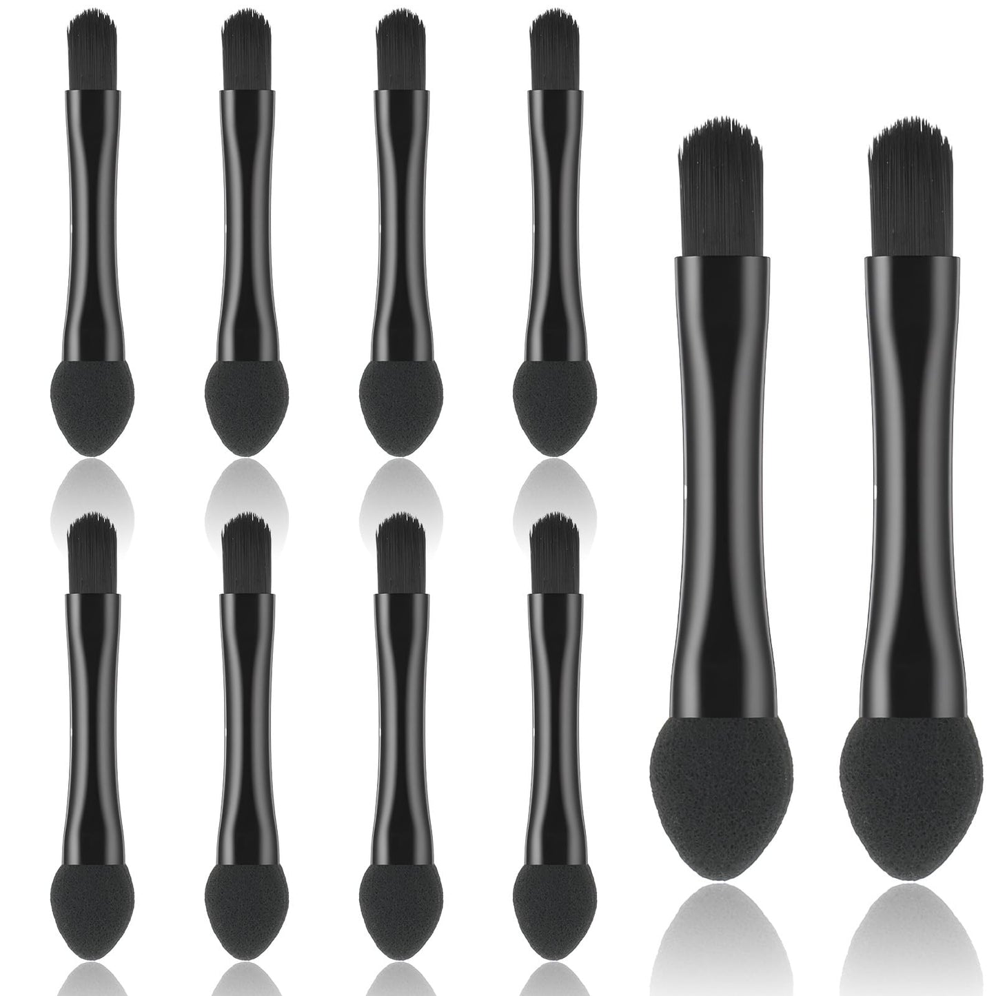 10 PCS Eyeshadow Applicators, Double Side Eye Shadow Sponge Applicators Brushes Portable Travel Eyeshadow Makeup Applicator for for Women Girls Eye Make Up, Black
