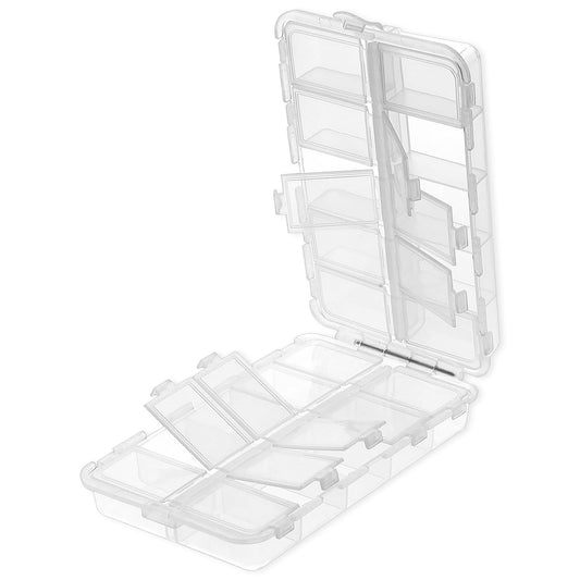 20 Compartments Tackle Box Storage Organizer, Bait Box Fishing Plastic Storage Organizer Bead Box Adjustable Clear Waterproof Fishing Box Organizer for Fishing Lure Container, Craft, Beads, Jewelry
