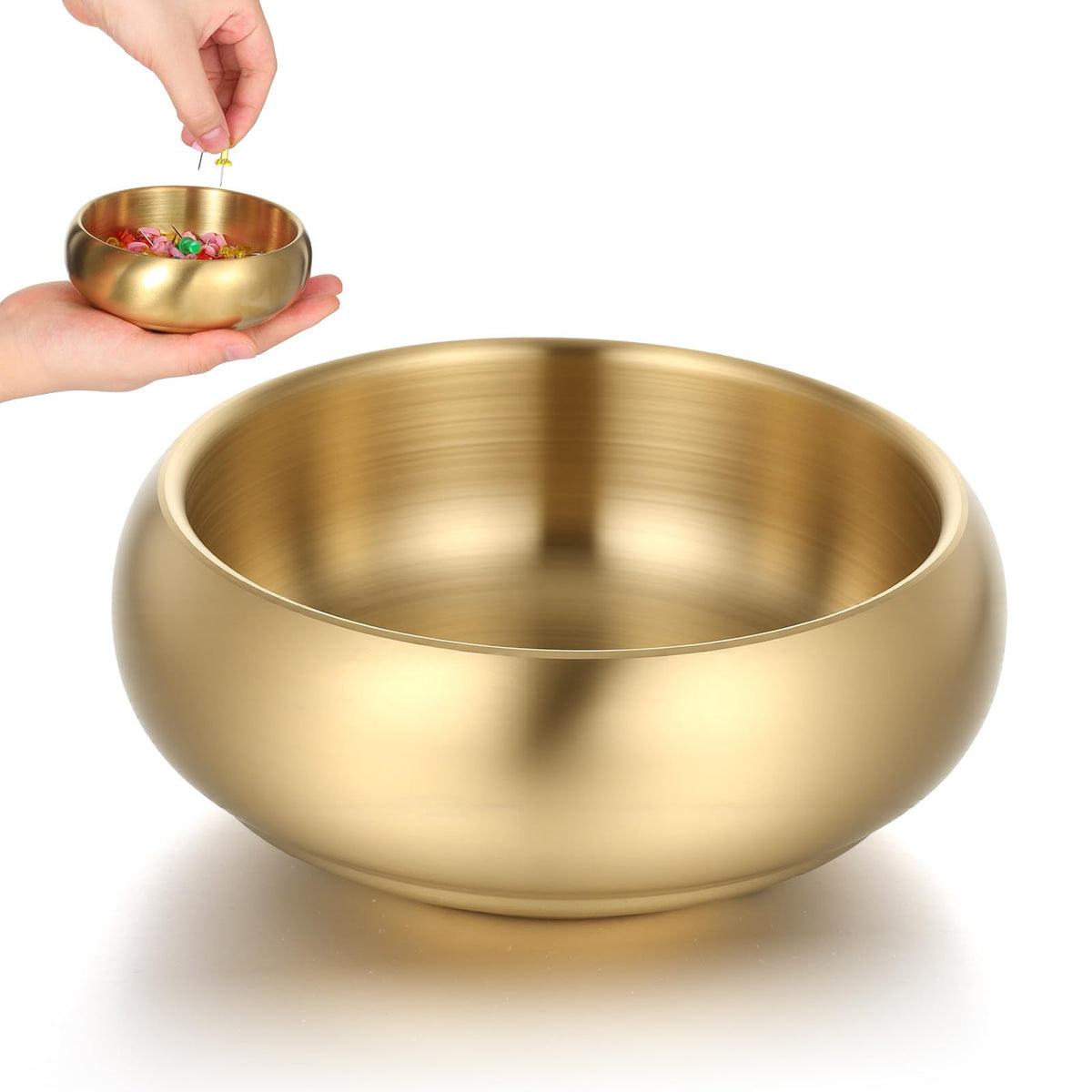 Fyntave 12.5cm Gold Decorative Bowl Paper Clip Holder, Stainless Steel