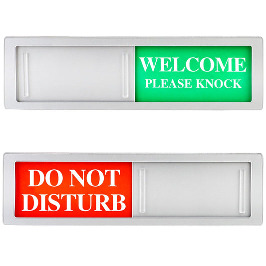 Magnetic Slider Door Sign, Privacy Sign, Do Not Disturb&Welcome Please Knock Door Sign, for Office Home Hotel Hospital Conference Room(7'' x 2'')