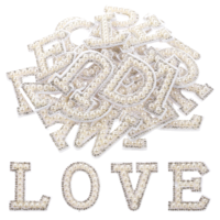 26 Pcs Self Adhesive Pearl Rhinestone Letter Patches A-Z, White Rhinestone Pearl Bling Patch Glitter Sew on Alphabet Appliques Sticker for DIY Clothes Bags Hats Phone Backpacks