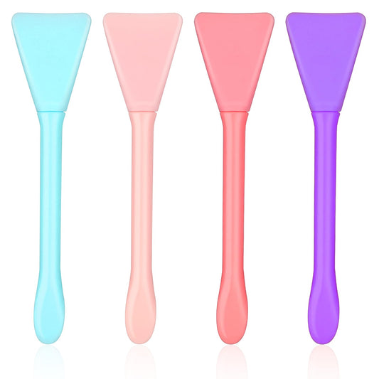 4Pcs Silicone Face Mask Makeup Brushes Hairless Silicone Cosmetic Scrapers Soft Facial Applicator Brushes for Applying Facial Mask, Eye Mask, Serum or DIY