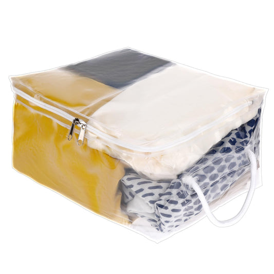 Clothes Storage Boxes, Plastic Under Bed Storage Clear Zippered Storage Bags Pvc Sweater Storage Bags Blanket Storage Bags with Zipper Clear Plastic Bags for Clothes Bedding Organizers and Storage