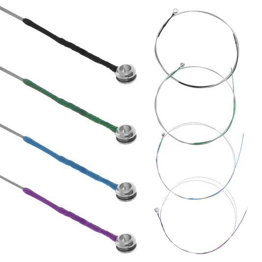 Universal Strings Set, Violin Strings 4/4 Full Set (G-D-A-E) Medium Tension Solid Steel Core Dominant Fiddle Strings with Ball Ends Violin Accessories for Electric and Acoustic Violins