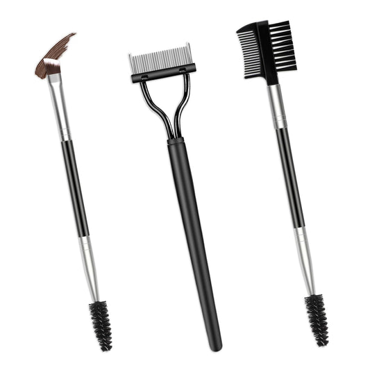 3pcs Eyebrow Brush and Comb Separator Set, Professional Eyelash Comb Shaper, Eyebrow Brush Comb Eyelash for Women, Eyebrow Brush Eyelash Separator Brow Comb & Lash Spoolie Brush, Eye Makeup Tools