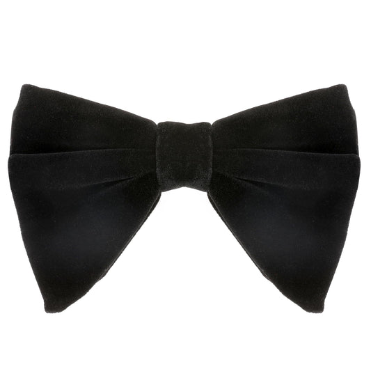 Hariendny Velvet Bow Ties for Men, Oversize Pre-tied Bowtie Adjustable Tuxedo Bowties Mens Bow Tie for Formal Wear, Tuxedo, Vest, Wedding, Party, Graduation, Black Solid Tuxedo Bowtie