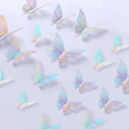 36pcs Butterfly Wall Stickers, 3 Sizes 3D Butterflies Wall Decals Glitter Butterfly Stickers for Walls, Wall Stickers for Bedrooms, Classrooms, Party, Wedding, Backdrop Wall Decor