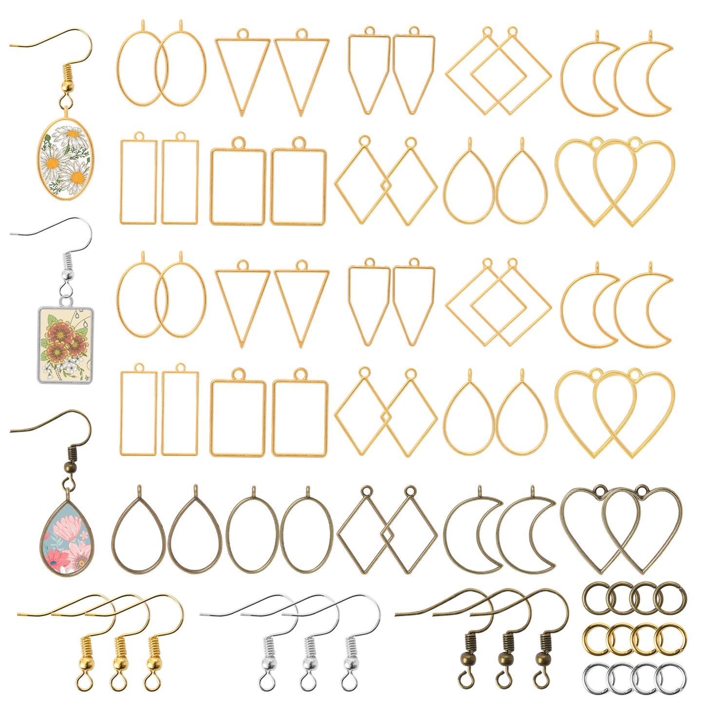 Sliverdew Open Bezels for Resin Jewelry Making Kit