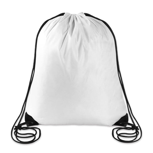 Drawstring Bags, White PE Bags Drawstring Gym Bag Draw String Swimming Bag Drawstring Backpack for Sports, School, Gym, Travel, Swimming, Beach