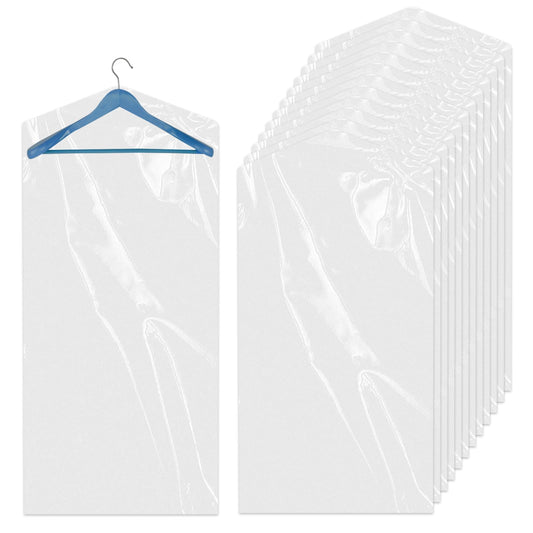 25 Pack Plastic Dry Cleaning Bags 60x120 cm Garment Cover Bags for Hanging Clothes Suit Covers Dust-proof Clothes Covers for Home Storage Travel Moving