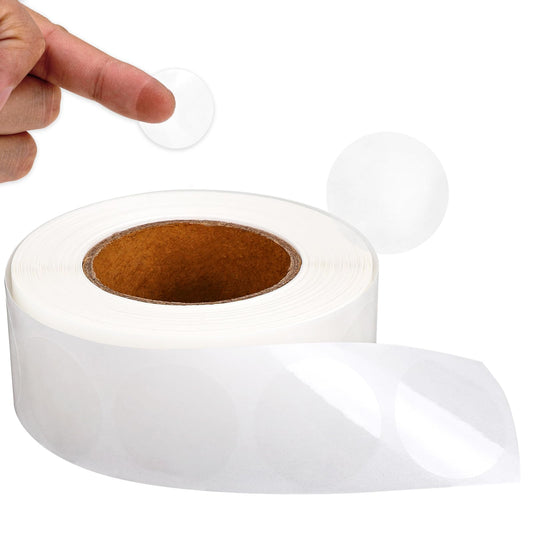 1000 Pcs Clear Retail Package Seals 1 Inch Round, Clear Package Seals Stickers, Envelope Sealer for Mailing Clear Stickers Labels Self Adhesive Transparent Tab Seal Labels Stickers for Box and Gift