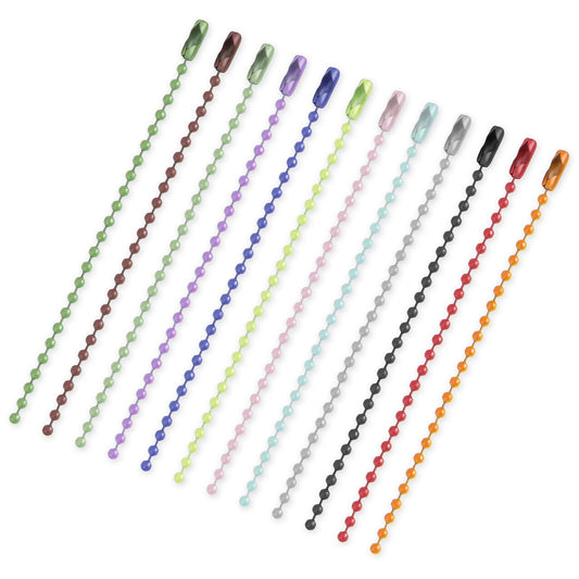 200 PCS Ball Chain Connectors,10cm Ball Chain Keychain Dog Tag Necklace 4mm Metal Beaded Keychain, Hanging Ornament Decoration Accessories for Jewelry Making (Colors Shipped Random)