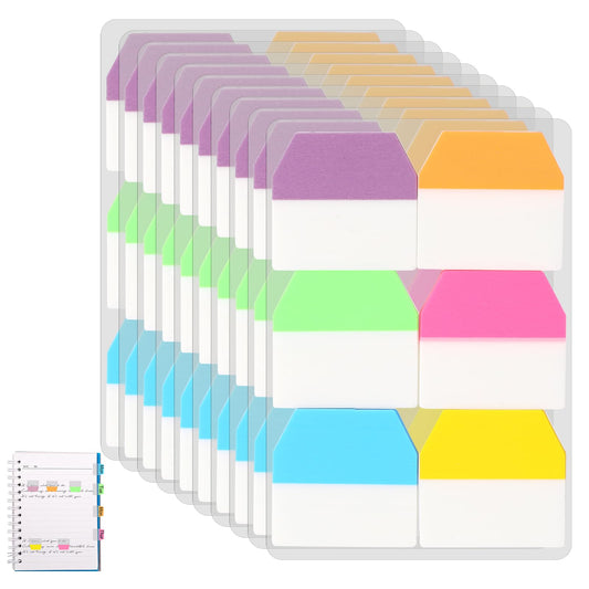 1200 PCS Sticky Index Tabs Flags Set Writable Sticky Index Tabs Transparent Book Tabs Medium File Tabs Flag Filing Tabs Page Markers Tape Flags for Book Tags Stickers Index Markers Office School