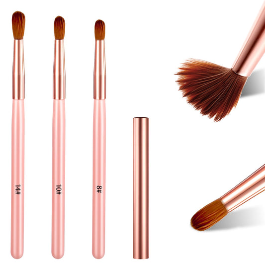 3 PCS Kolinsky Acrylic Nail Brush Set, Size 8/10/14 Professional Nail Brushes for Acrylic Powder Monomer Liquid Nails Extension And 3D Nailcarving Tool