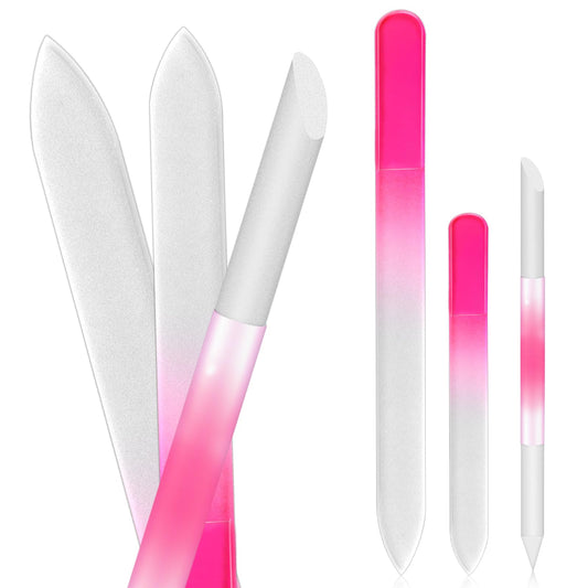 3 PCS Glass Cuticle Pusher Cuticle Stick Manicure Sticks for Nails Cuticle Remover Cuticle Trimmer Crystal Glass Nail Tools Double Headed Nail Cuticle Stick Pusher Set