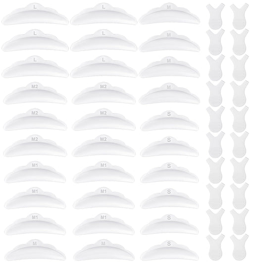 30 Pcs Lash Lift Rods, Clear Silicone Lash Lift Pads Eyelash Perming Curler with 20 Pcs Y Shape Eyelash Comb Reusable Lash Lift Tools for Lash Grafting Eyelash Extension, 5 Sizes (S/M/M1/M2/L)