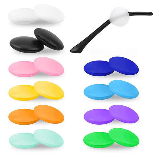 10 Pairs Silicone Eyeglass Temple Tips Glasses Ear Grips Round Ear Cushion Anti-Slip Glasses Retainers Soft Ear Pads for Kids and Adults Sunglasses Glasses