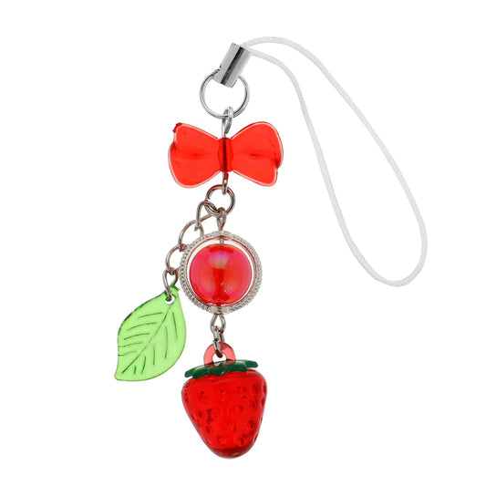 Styquenzer Cute Phone Charm 2 PCS Strawberry Cherry Y2k Aesthetic Charm Delicate Cell Phone Charms Strap Strawberry Charms Phone Keychain for Phone Bag Keychain Camera Phone Chain Pendants Decor