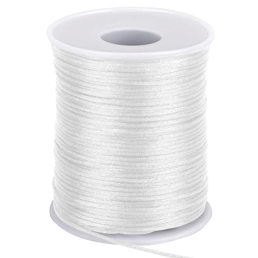 110yards X 1.5mm White Nylon String White Nylon Cord Wind Chime String Thread Macrame Waxed Trim Cord for Braided Bracelets, Beading, Necklaces, Macrame Craft, Blinds, Jewelry Making