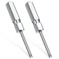 2 PCS Tyre Valve Removal Tool, Presta Valve Core Removal Tool Set Stainless Steel Schrader Stem Removal Tools Professional Tire Valve Stem Tools Portable Screwdriver Tire Valve Core Remover Tool