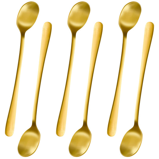 Gold Coffee Spoons Stainless Steel Coffee Spoons Matte Gold Demitasse Spoons Gold Teaspoons Sugar Spoons(4.7 Inch,6 Pack)