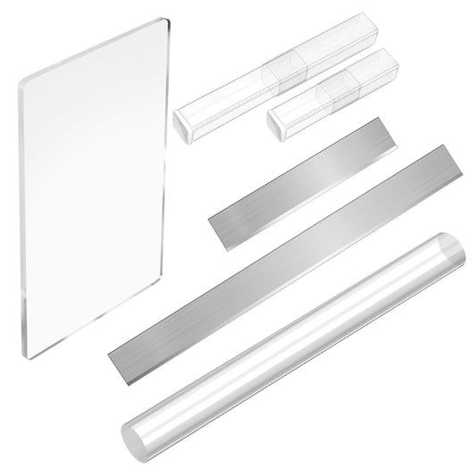 4 Pcs Polymer Clay Tools Rectangle Shape Clay Blade Set Acrylic Roller for Polymer Clay Acrylic Sheet for Clay DIY Shaping Modelling Sculpting