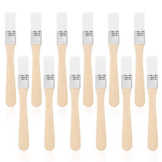 12 Pcs Paint Brush 5 Inch Trim Painting Tool Soft Bristle with Wood Handle Small Paint Brushes for Wall, Touch Up, Cabinets, Fences, Edge Painting Tool(5 x 0.65Inch,Yellow)