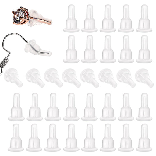 Mozeat Lens 60PCS Full-Cover Earring Backs Rubber Plastic Soft Clear Silicone Earring Backings Safety Backs Pads Rubber Earring Backstops Replacement for Stabilize Earring Studs Hoops Hooks