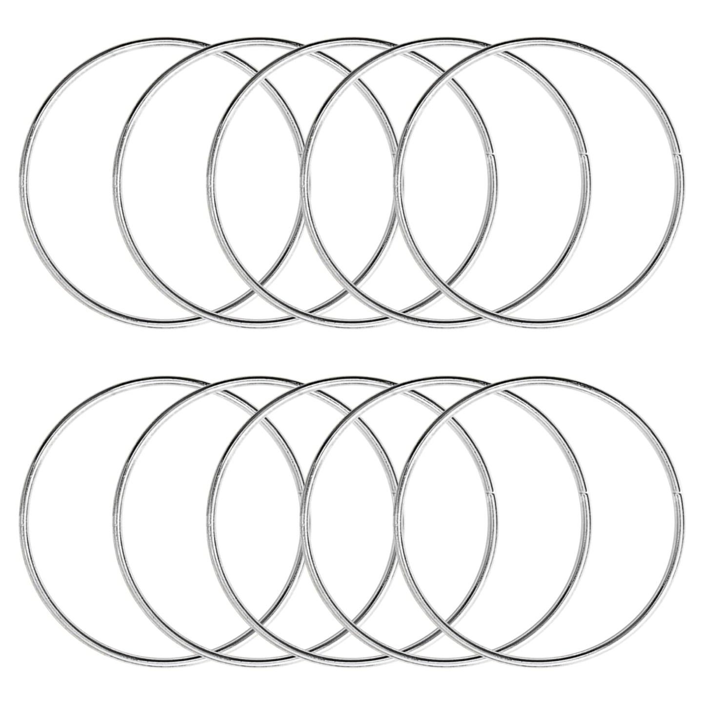 10 Pcs 2 Inch Metal Rings for Craft Silver Hoops Floral Macrame Hoops Rings for DIY Crafts Macrame Dream Catchers Supplies(Silver,2 Inch)