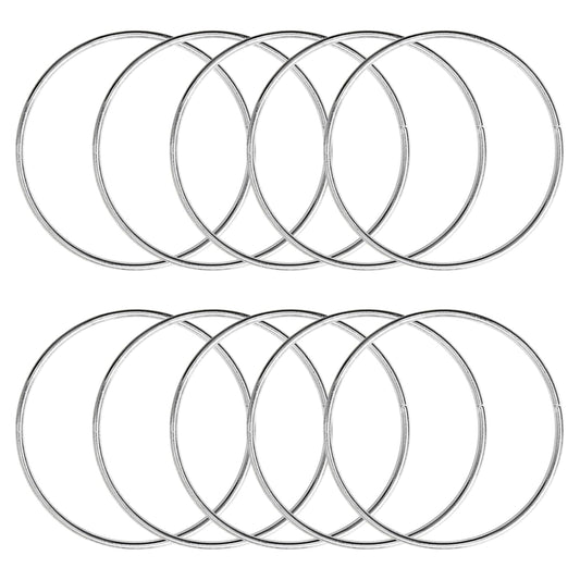 10 Pcs 2 Inch Metal Rings for Craft Silver Hoops Floral Macrame Hoops Rings for DIY Crafts Macrame Dream Catchers Supplies(Silver,2 Inch)