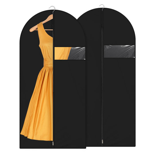 2 Pack Garment Bags for Hanging Clothes Storage Travel Hanging Garment Bags Suit Cover Bags Dress Bag Coat Covers Clear Garment Bag for Closet Wardrobe with Zipper 47'' Long