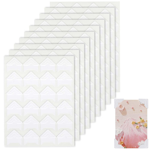 KALIONE 12 Sheets Photo Corners Self-Adhesive 288 Pieces Scrapbook Accessories Photo Adhesive Corners Photo Corners for Photo Album with Adhesive Pads Photo Album Self-Adhesive Horn for DIY
