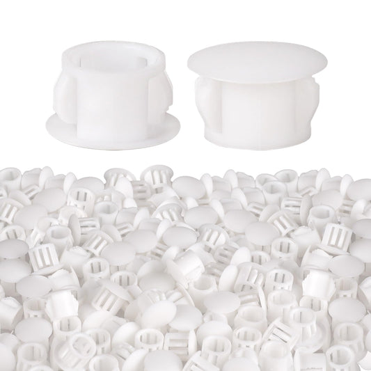 100 Pcs Plastic Hole Plugs 1/2"(13mm) Screw Caps Cover White Plastic Hole Plugs for Cabinet Cupboard Shelf Furniture