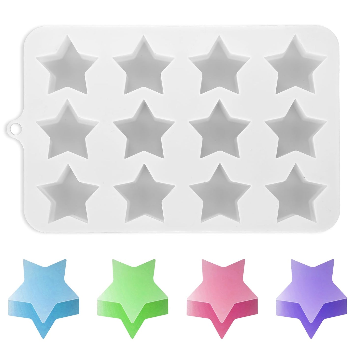 Star Chocolate Mold 12 Cavitie Silicone Star Candy Molds Star Shape Gummy Molds Star Shaped Chocolate Mold Reusable Five Pointed Star Silicone Mold Soap Molds Cookie Molds for Baking Ice Cube Resin