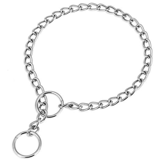 15.7 Inch Dog Chain Collars, Dog Choke Chain Collar, Choke Collar, Pet Training Walking Choker for Small Medium Dogs