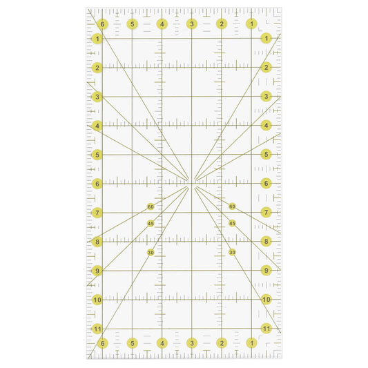 Quilting Ruler 6.5" x 12" Acrylic Quilters Rulers Sewing Ruler for Easy Precision Cutting Fabric Paper, Fabric Cutting Ruler for Quilting, Sewing & Crafts Template