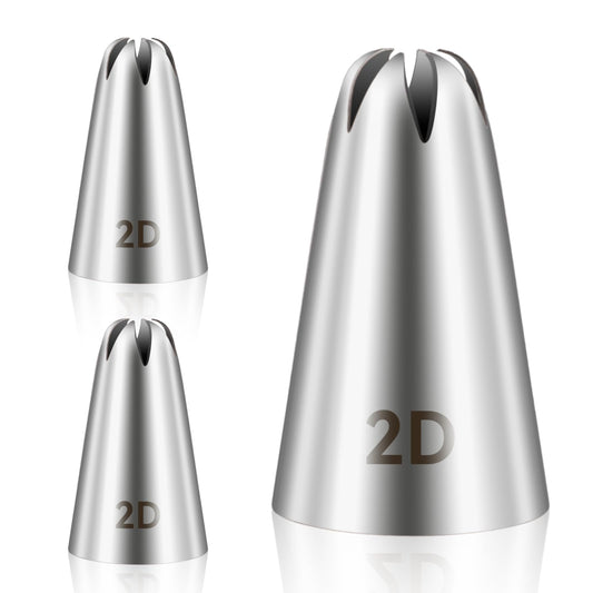 3pcs 2D Cake Piping Tips, Cake Decorating Supplies Piping Tips, Piping Nozzles Decorating Tips, Baking Tools for Buttercream, Icing, Birthday Cake, Cupcake, DIY Art